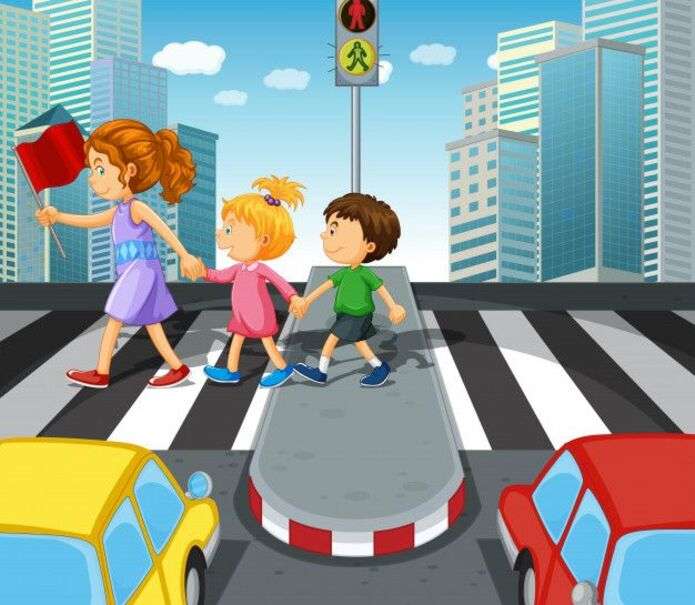 Crianças atravessando na zona segura nº 2 puzzle online