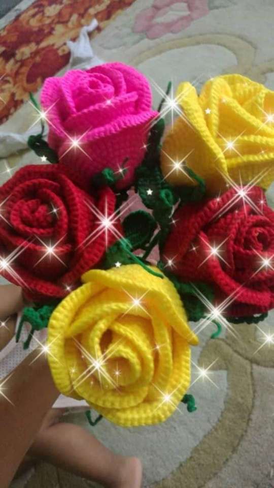 Roses colorées puzzle en ligne