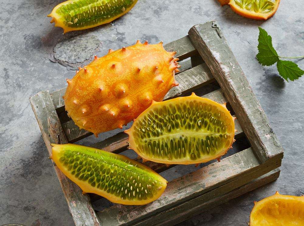Kiwanotropisk frukt, afrikansk gurka Pussel online