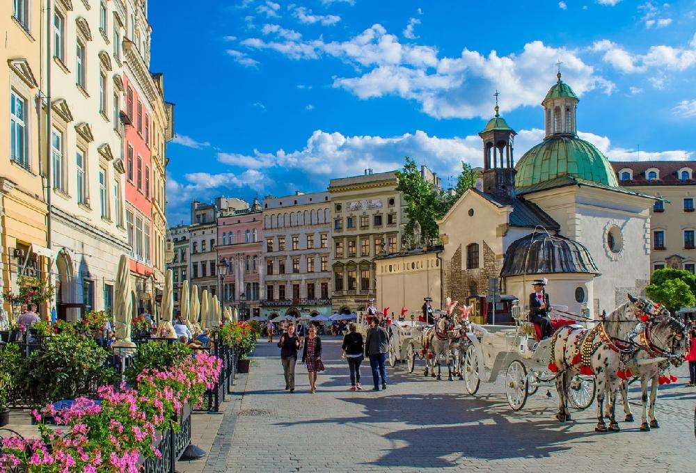 Krakow - en pittoresk stad pussel på nätet