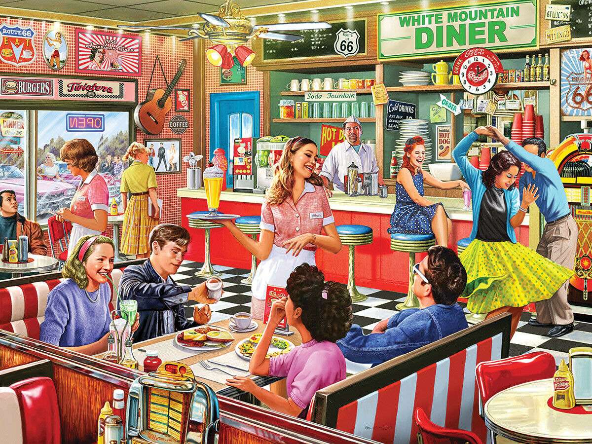 Amerikanisches Diner der fünfziger Jahre Online-Puzzle