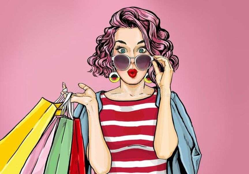 Момиче се връща от пазаруване онлайн пъзел