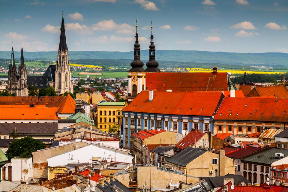 Panorama över staden Olomouc Pussel online