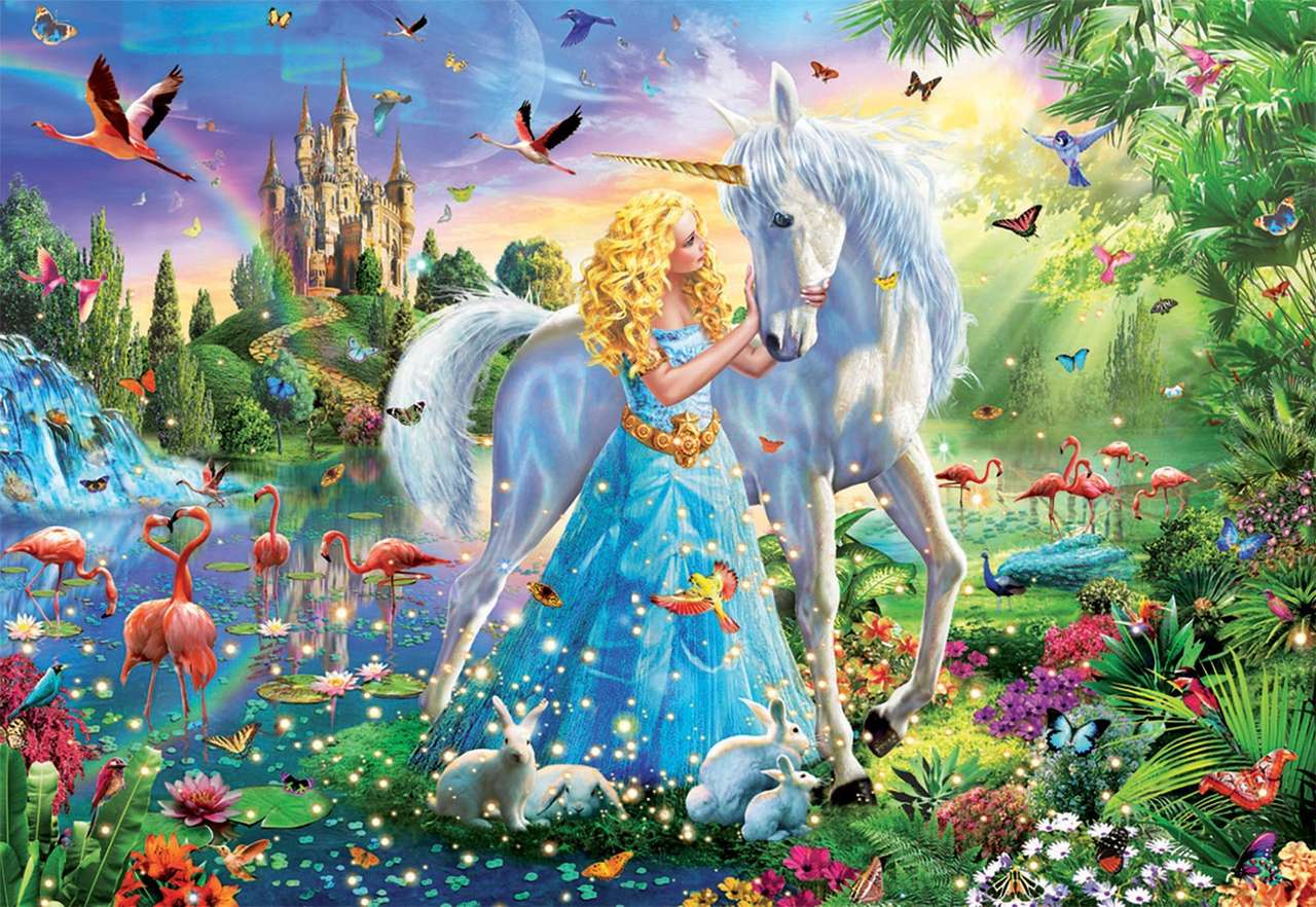 principessa con unicorno puzzle online