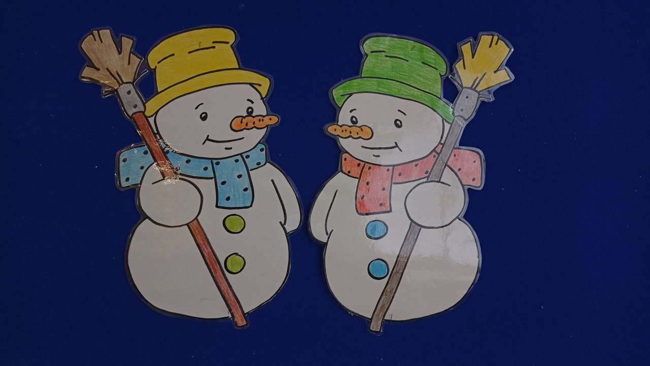 Twee sneeuwmannen legpuzzel online