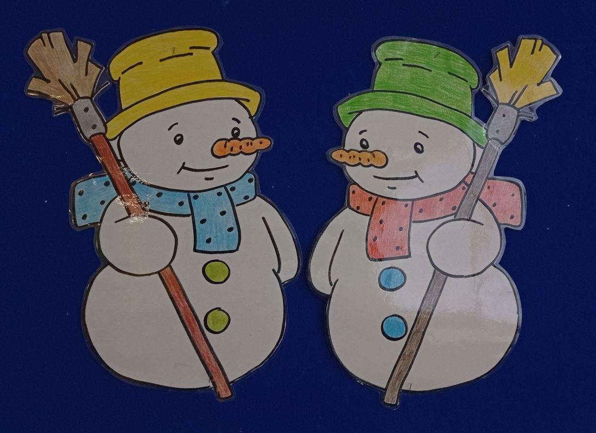 Twee sneeuwmannen online puzzel