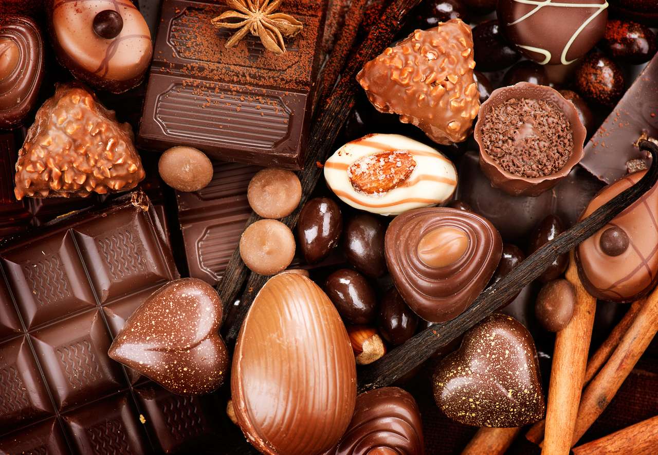 Praliné chocolade snoepjes legpuzzel online