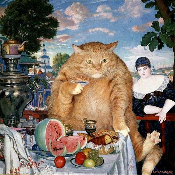 Zarathustra kövér macska a képen online puzzle