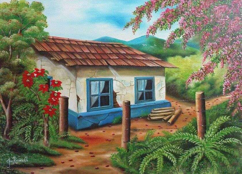 Adobe house and tiles country my Costa Rica #5 online παζλ