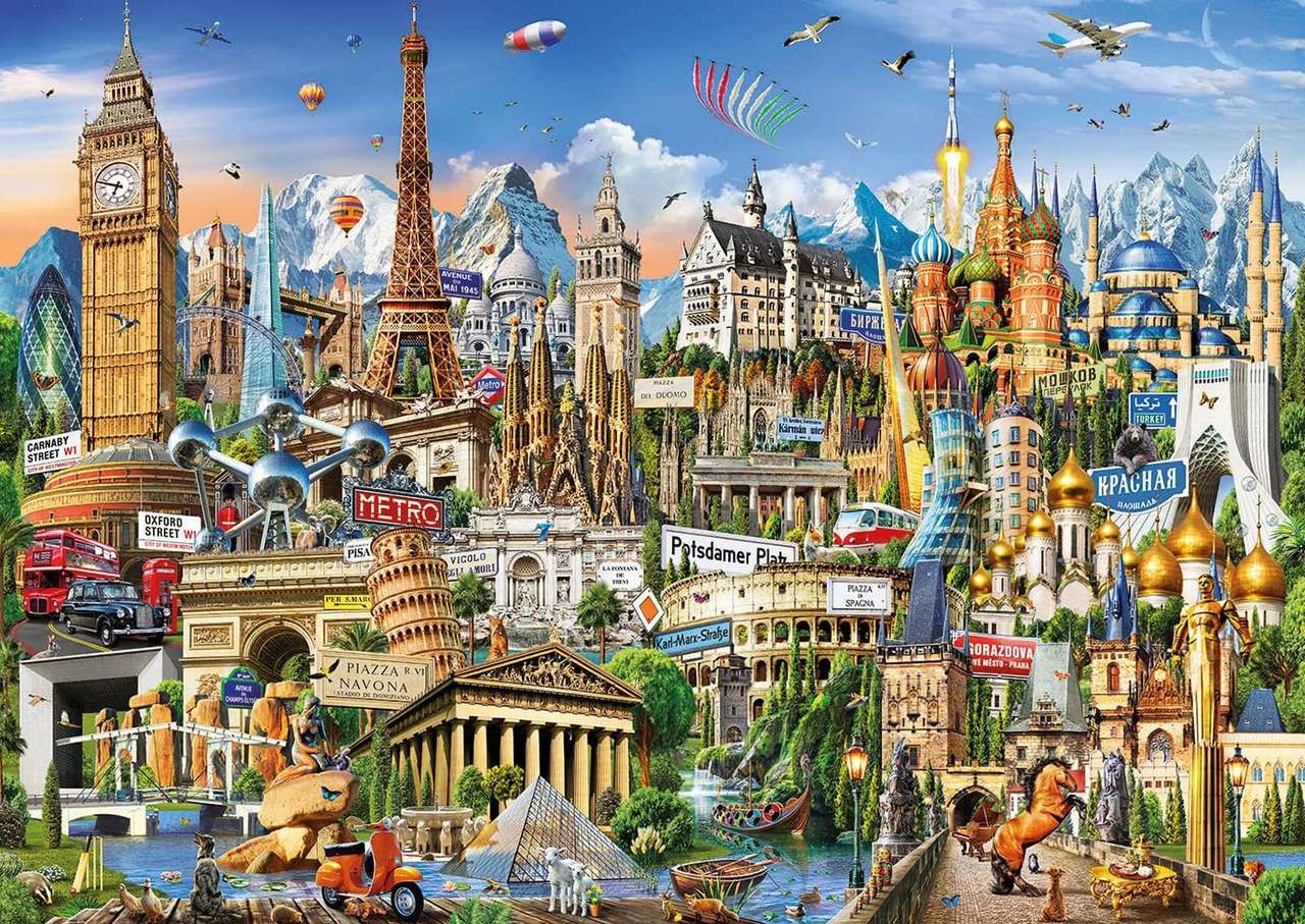 European cities patchwork online puzzle