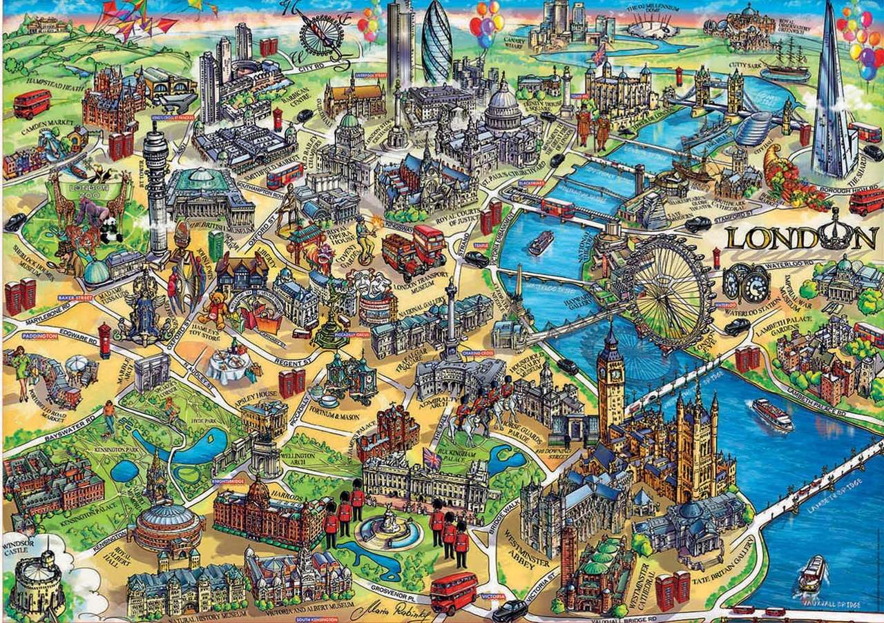Mapa města Londýn online puzzle