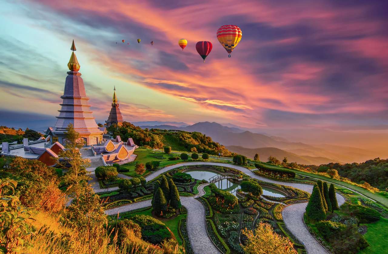 Heißluftballons in Thailand Puzzlespiel online