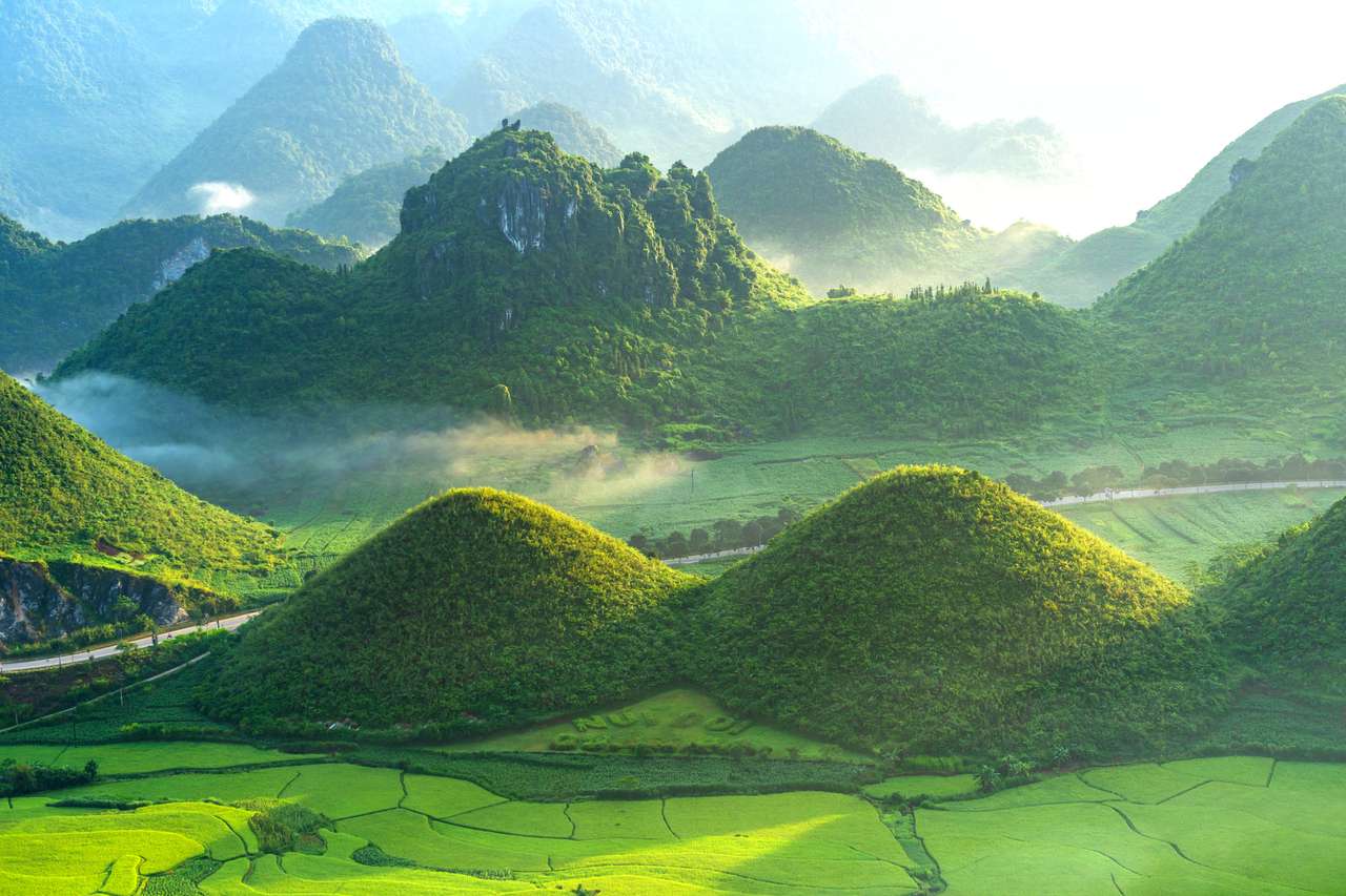 Risfält Vietnam pussel på nätet