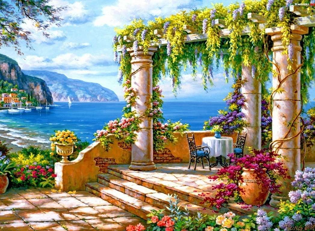 Garden with sea view online puzzle