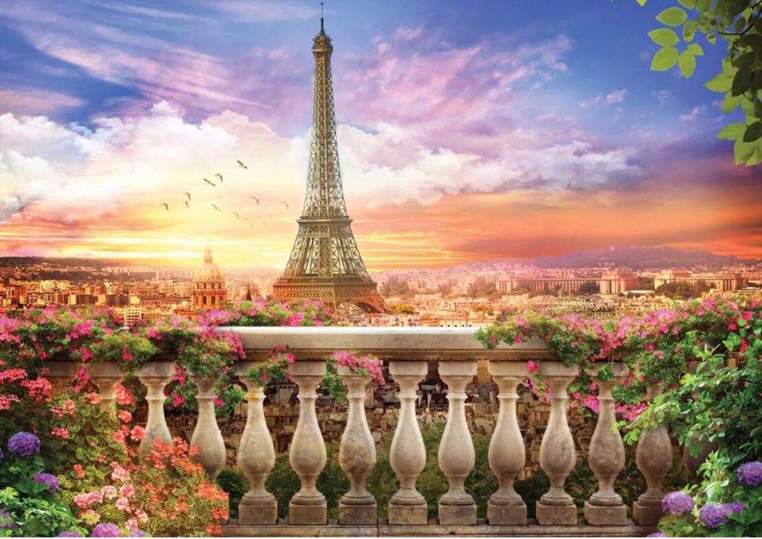 Kilátás Párizsra és az Eiffel-toronyra online puzzle
