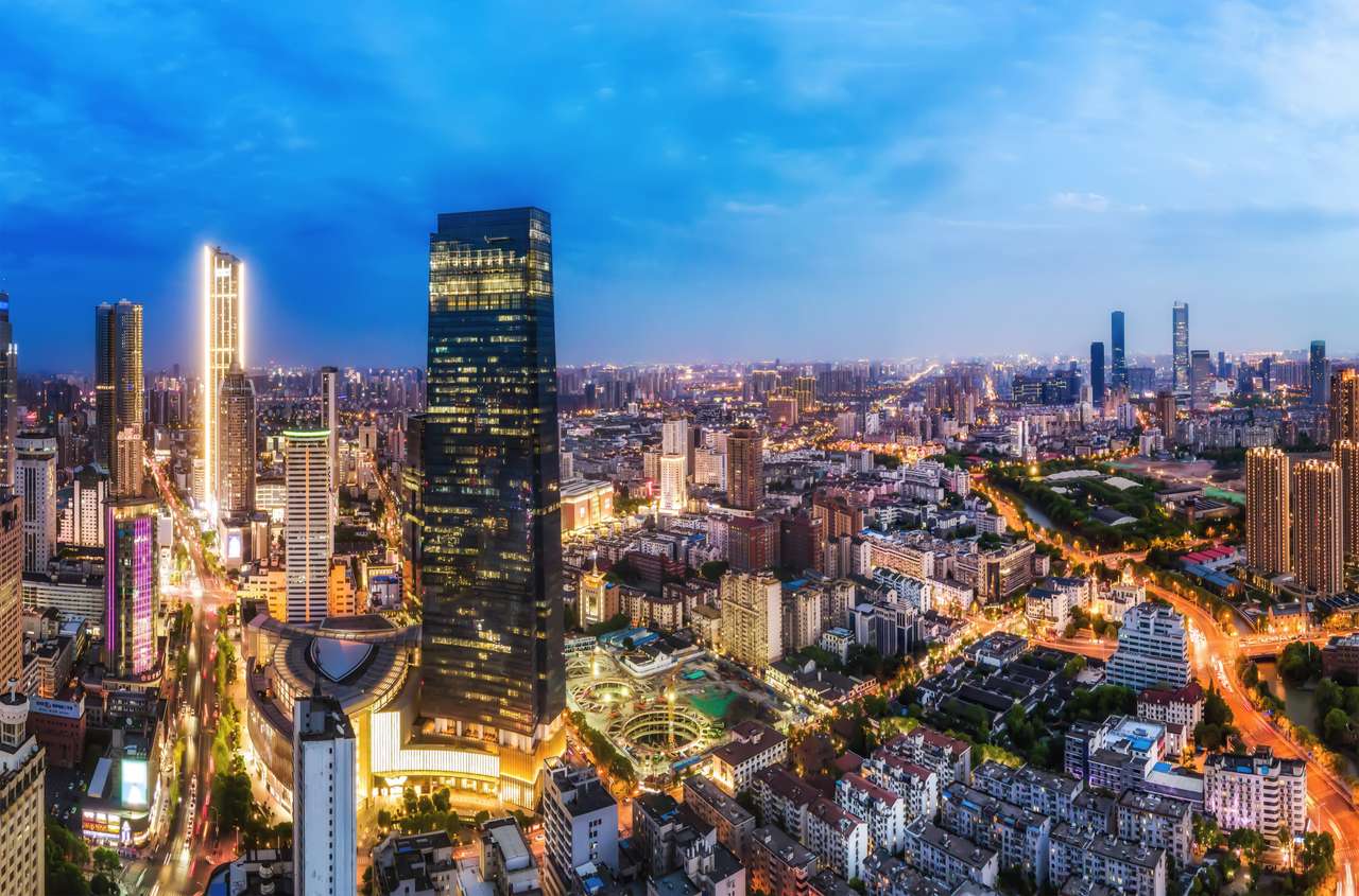 Fotografia aérea de Wuxi, Jiangsu puzzle online