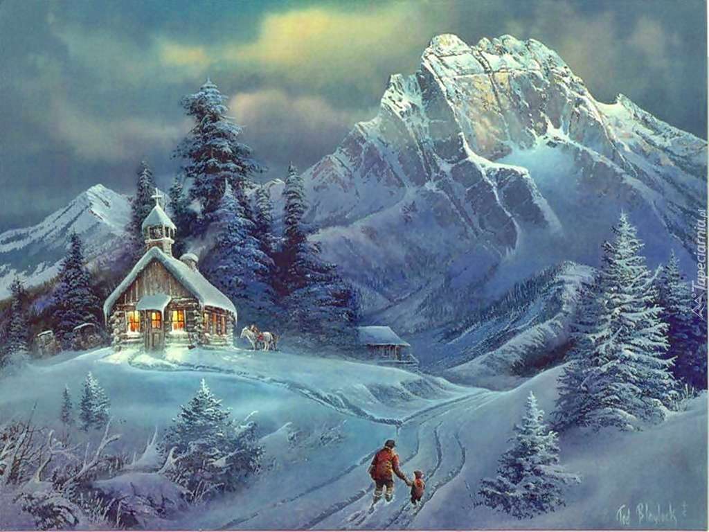 Havas tél a hegyekben kirakós online