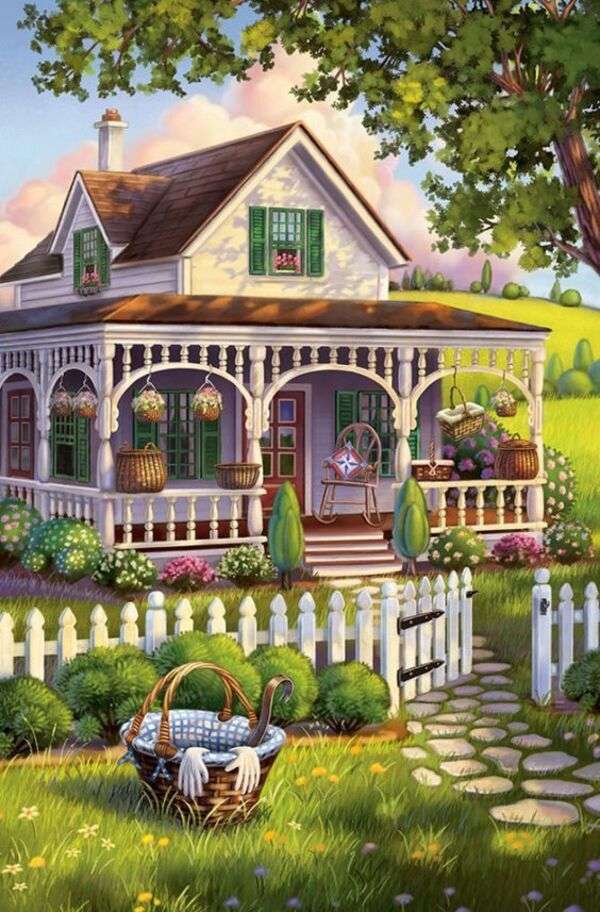 Schönes Haus, umgeben von Pflanzen #1 Puzzlespiel online