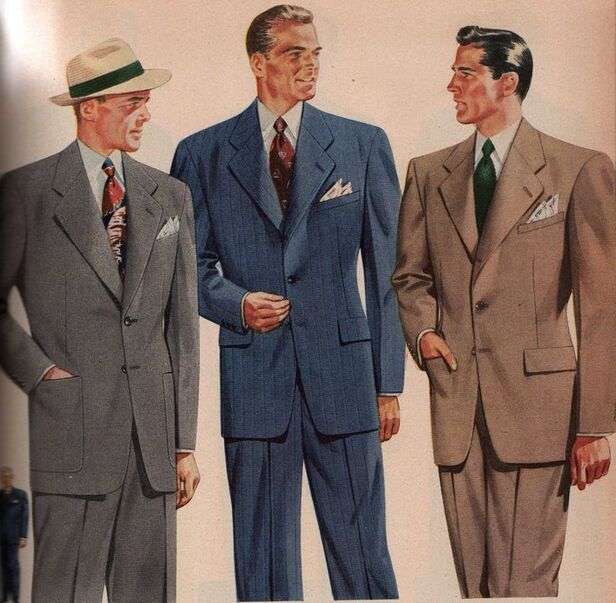 Много елегантни мъже в костюми 1940 година #1 онлайн пъзел