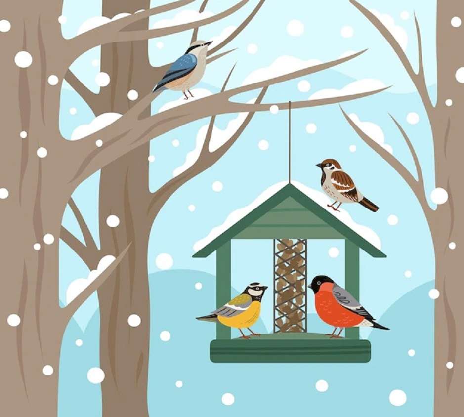 birds in the feeder jigsaw puzzle online