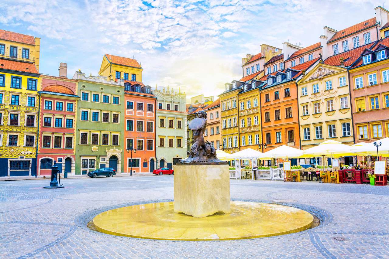 Praça do mercado da cidade velha em Varsóvia puzzle online