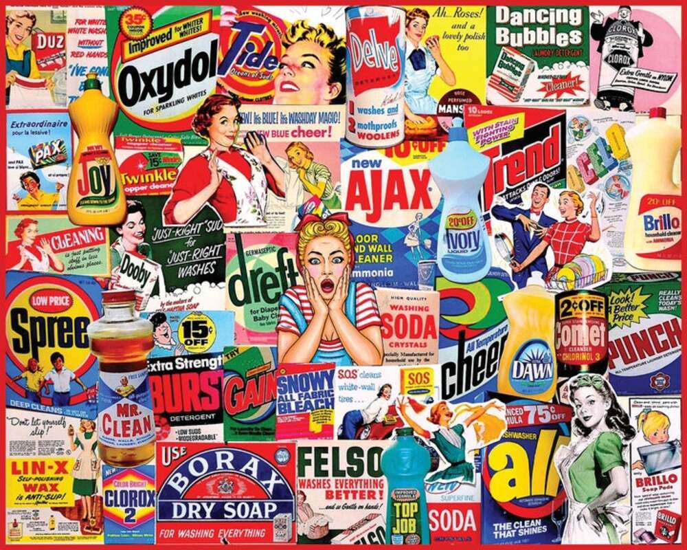 collage van wasmiddelmerken online puzzel