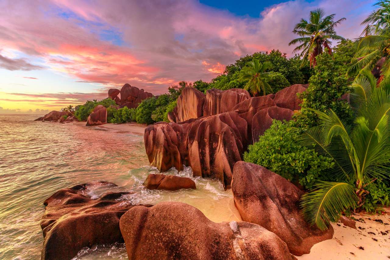 Playa de Anse Source d'Argent en Seychelles rompecabezas en línea