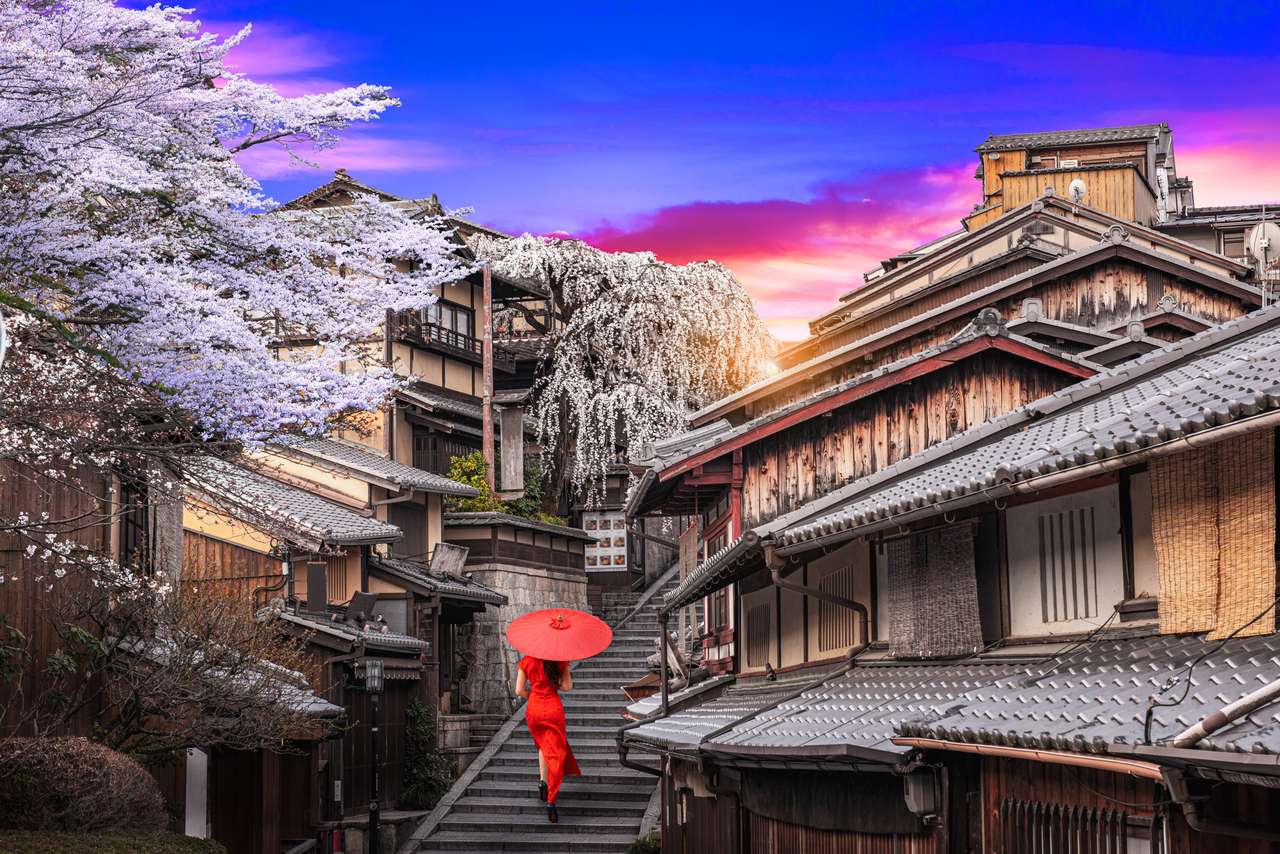 Historiska Higashiyama-distriktet, Kyoto i Japan Pussel online