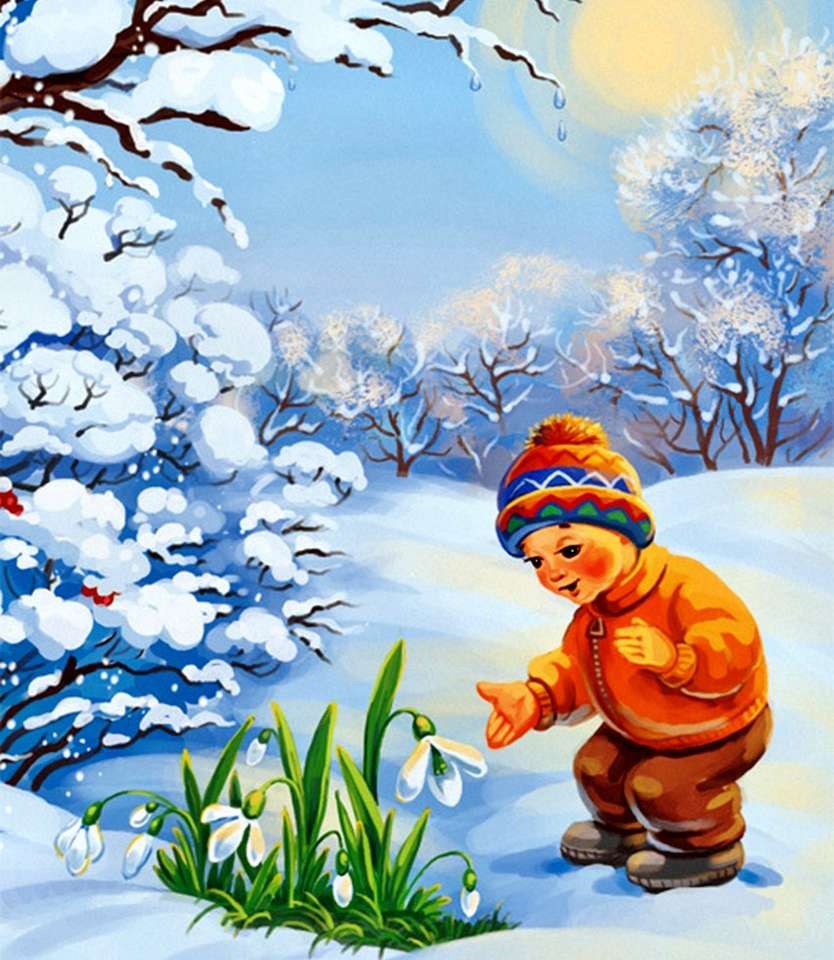 Schneeglöckchen im Schnee Puzzlespiel online