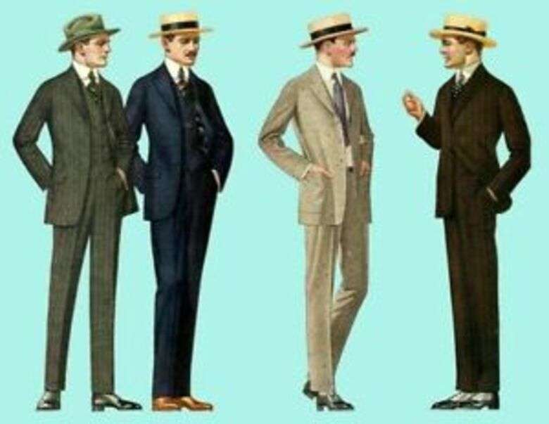 Elegante mannen in pakken van het jaar 1920 online puzzel
