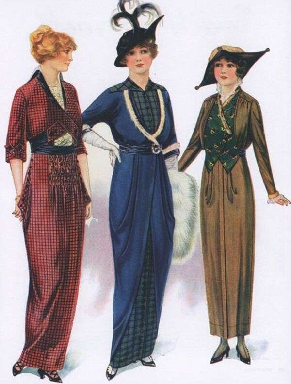 Elegáns öltönyös hölgyek 1910-1920-ig kirakós online