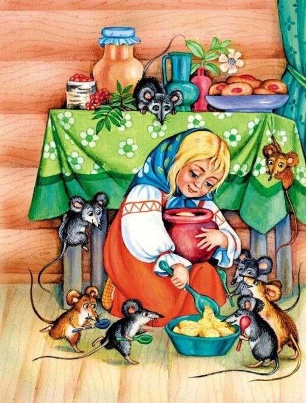 Doamnă care hrănește șoareci jigsaw puzzle online