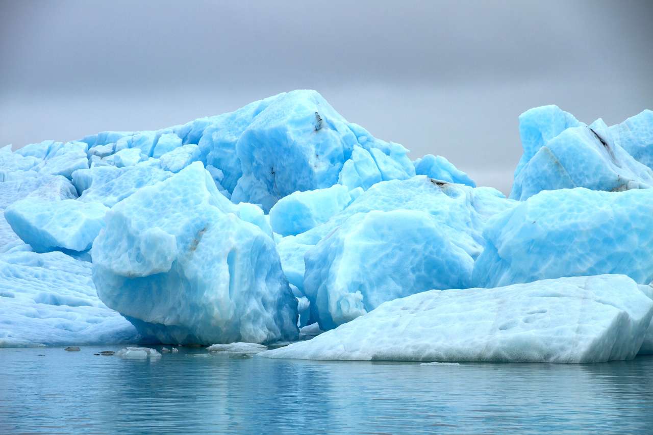 Modrý led ledovce online puzzle