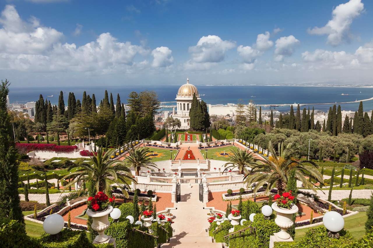 Bahai Garden en Haifa, Israël legpuzzel online