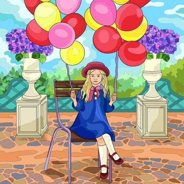 Έφηβος με πολλά μπαλόνια παζλ online