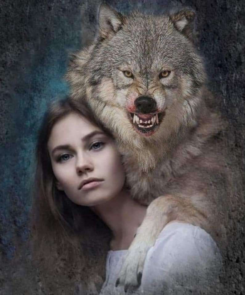 WOMAN AND WOLF jigsaw puzzle online