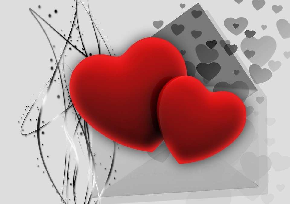 Două inimi roșii jigsaw puzzle online