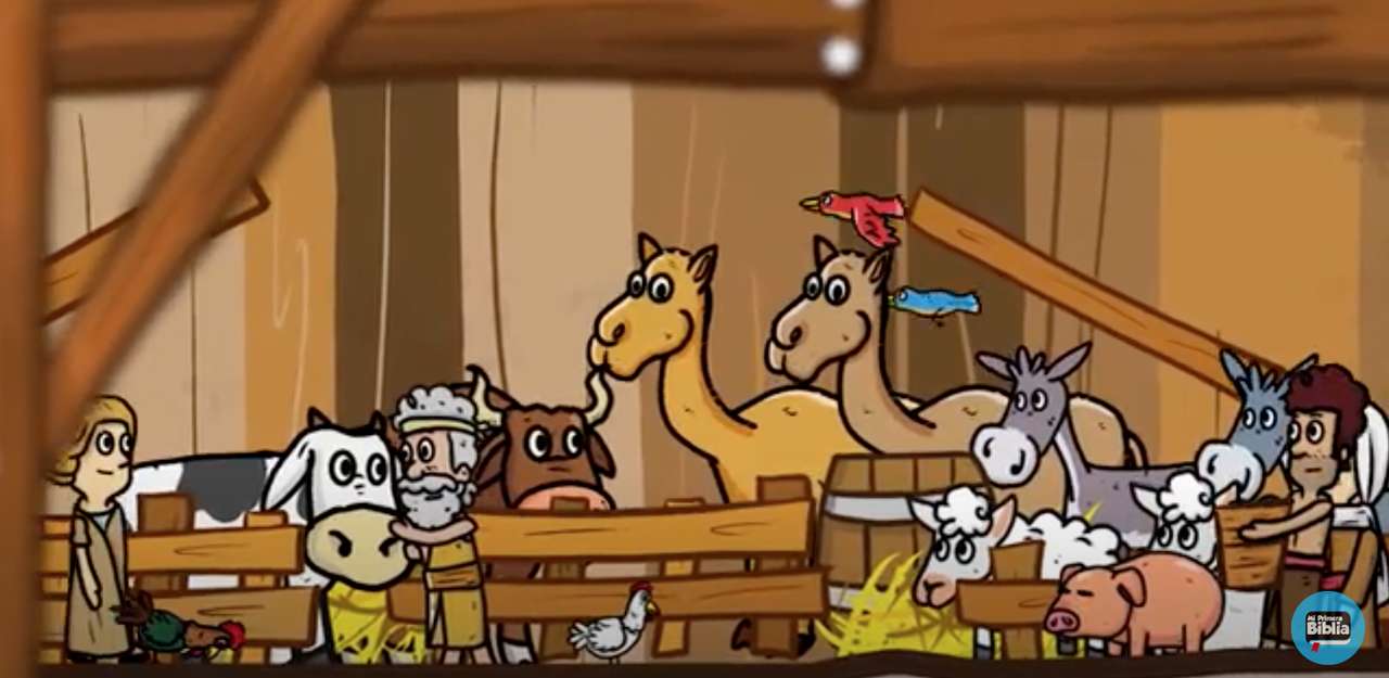 Noe y los animales en el arca пазл онлайн
