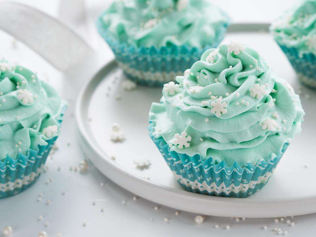 Cupcakes με νιφάδες χιονιού online παζλ