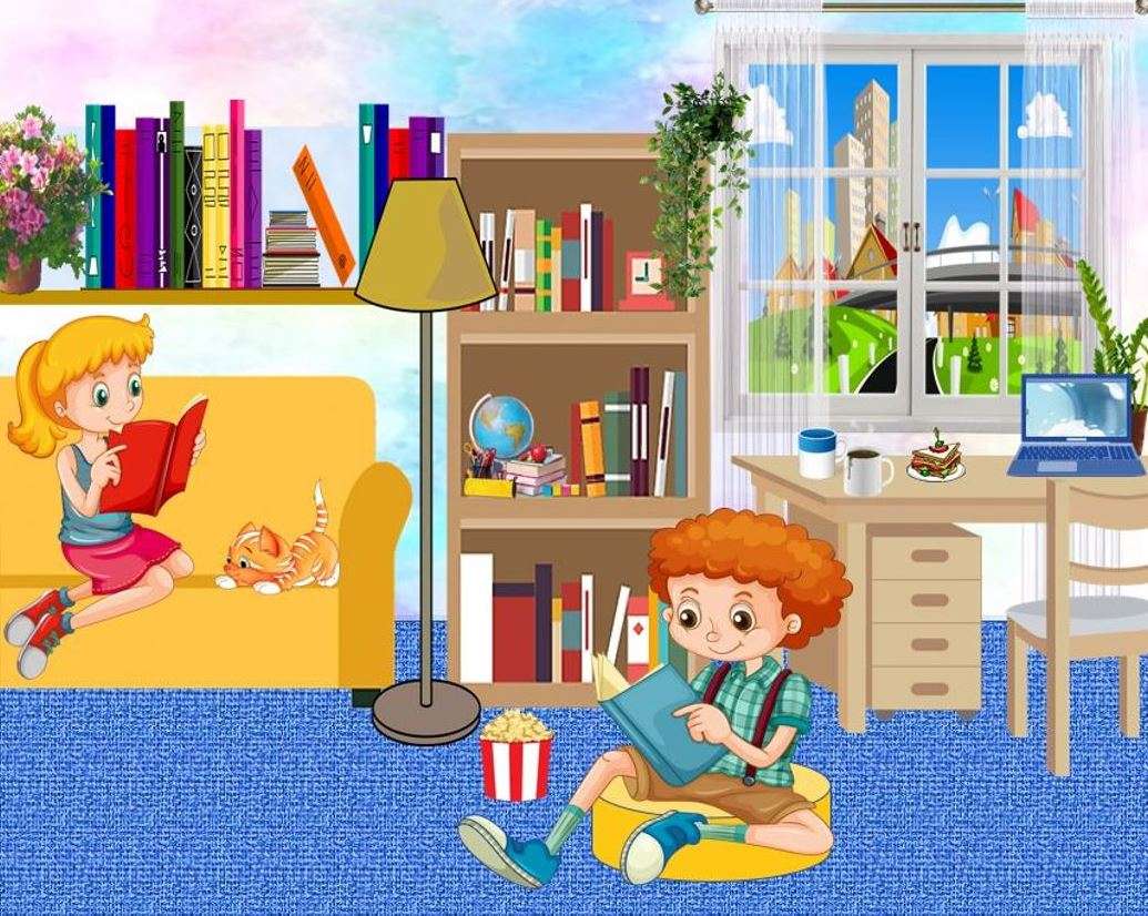 A gyerekek könyveket olvasnak online puzzle