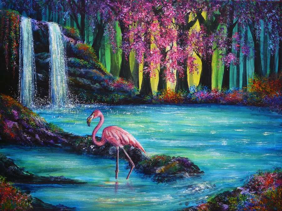 rosa flamingo Pussel online