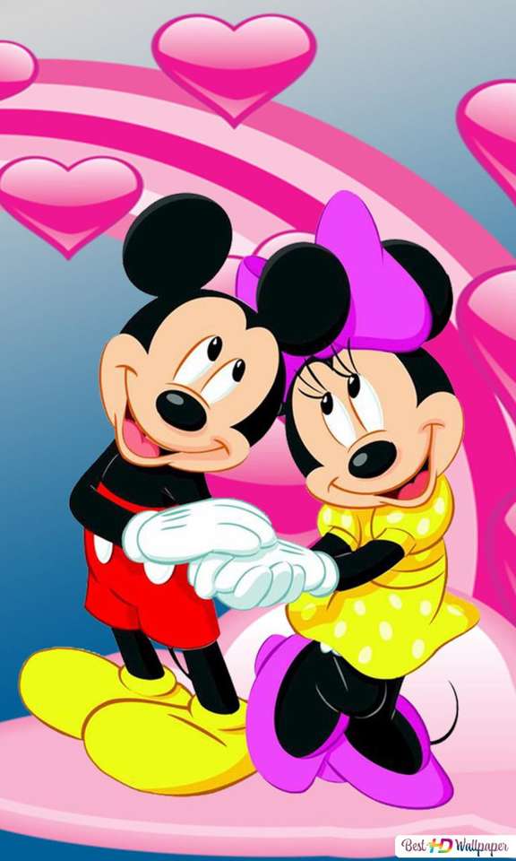 Mickey egér a barátnőjével, Minnie-vel online puzzle