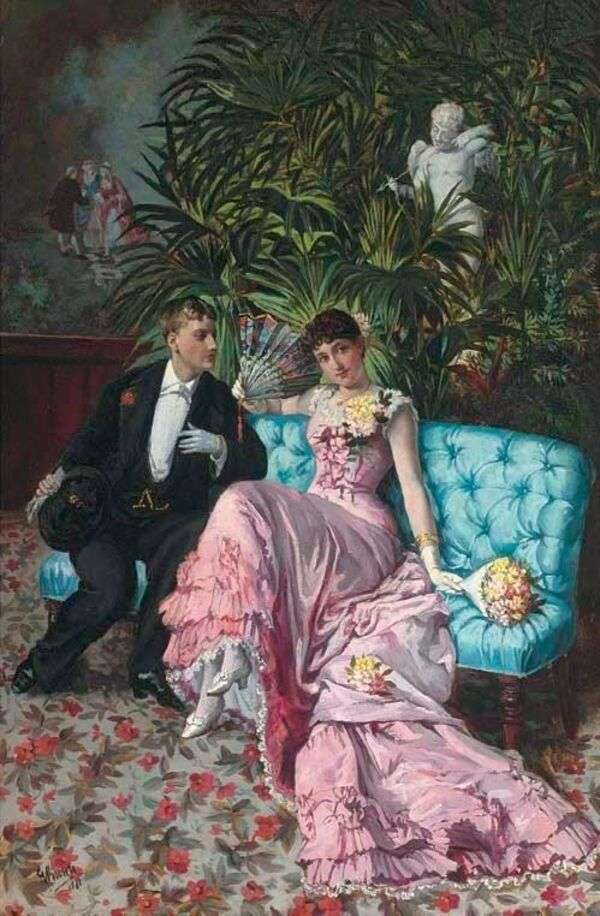 Casal romântico francês ano 1881 #9 quebra-cabeças online