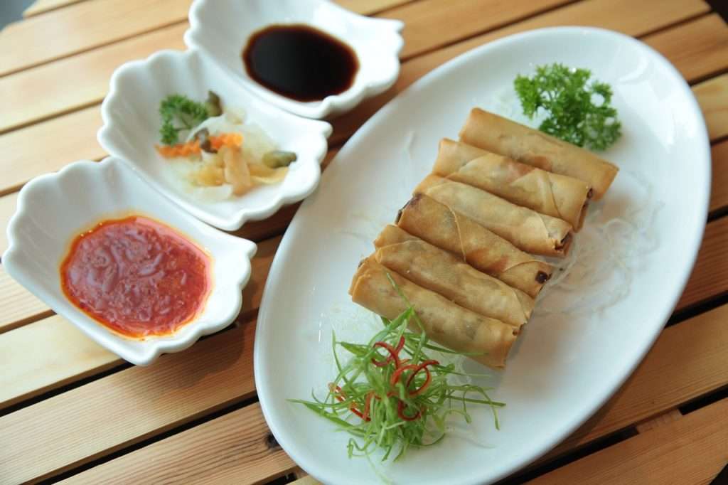 Vietnamesiskt kök - vårrullar pussel på nätet