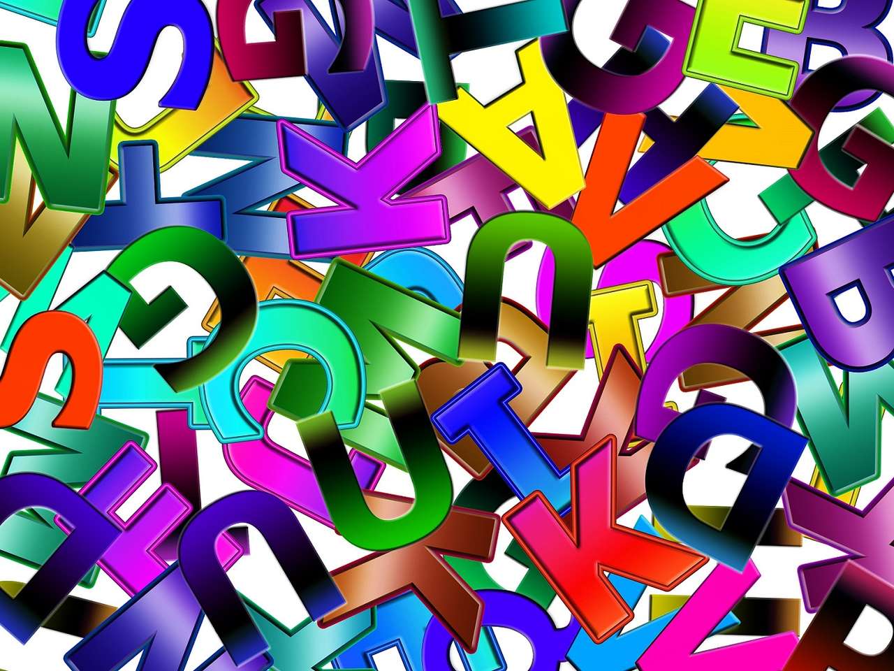 letras coloridas puzzle online