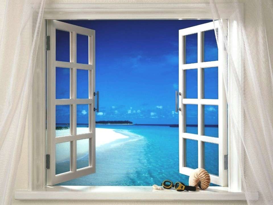 окно с видом на море онлайн-пазл