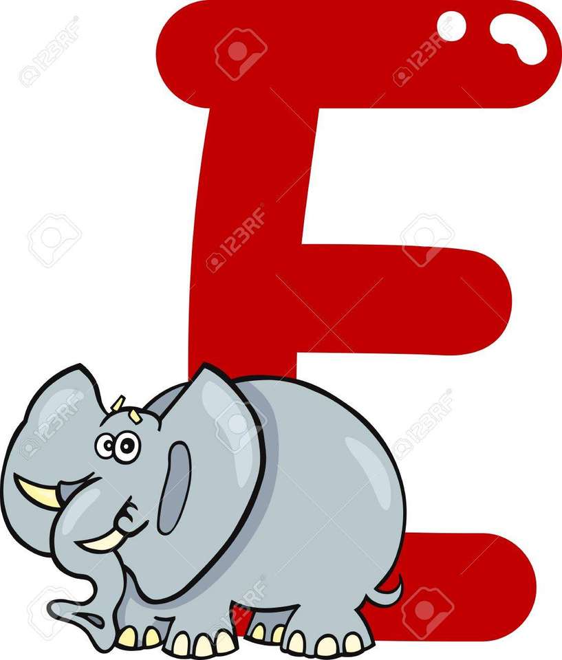 слон буква Е пазл онлайн
