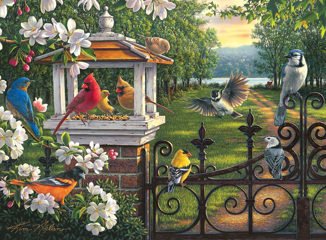 The birds in the spring jigsaw puzzle online
