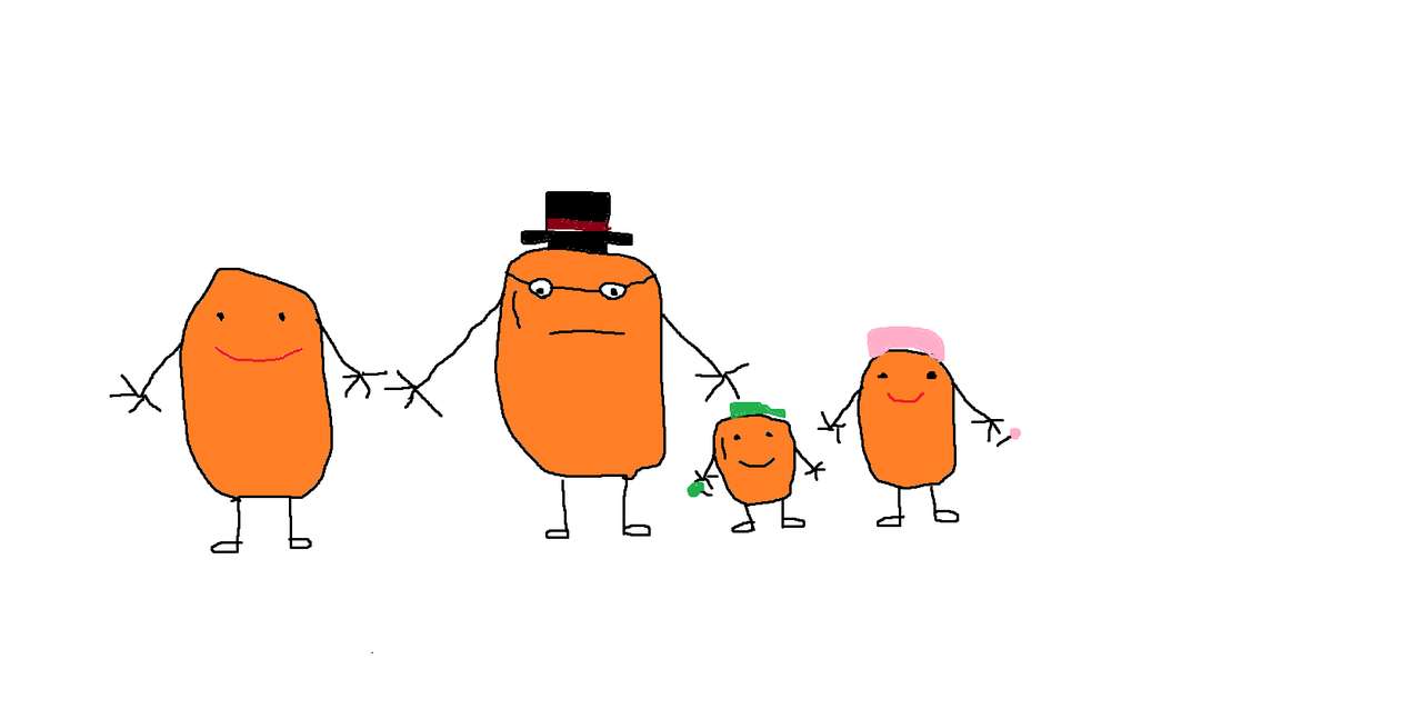 Lycklig familj av potatis Pussel online