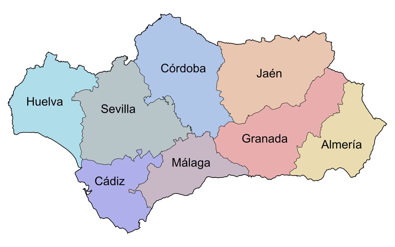 El mapa de Andalucía rompecabezas en línea